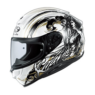 Kabuto フルフェイスヘルメット パールホワイトゴールド 新製品】軽量フルフェイス「AEROBLADE-6」にニューグラフィックとなる